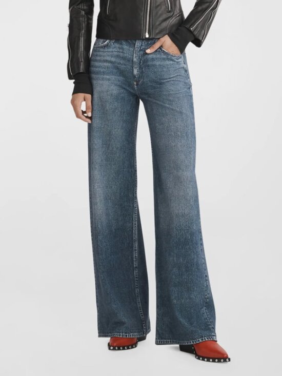 rag & bone Denim - rag & bone Miramar Cotton Terry Sofie Wide Leg Sweatpant Jeans Kimber Wash